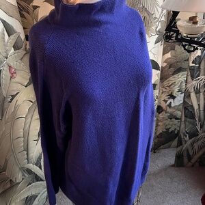 Free People deep blue cowl neck sweater